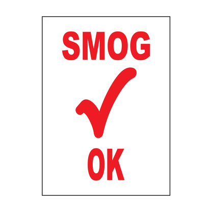 SMOG CHECK OKAY LABEL